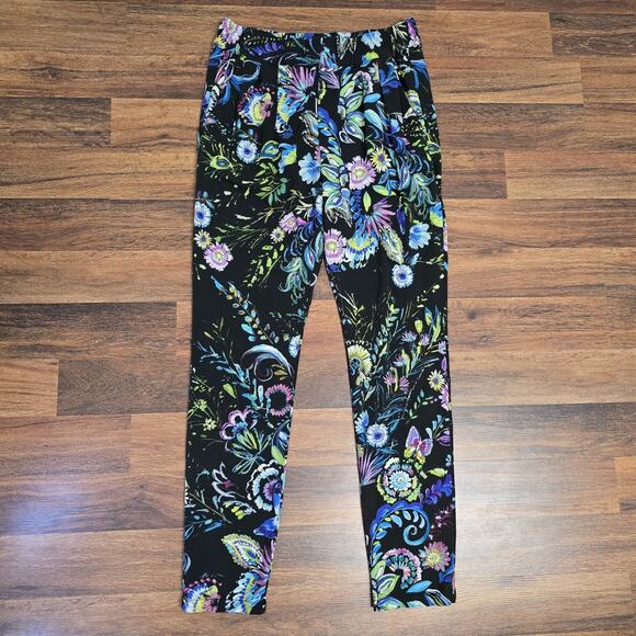 Roberto Cavalli Pant Mens Size 46 US 32 Floral Stretch Pockets Tapered Pull-On - Picture 1 of 14